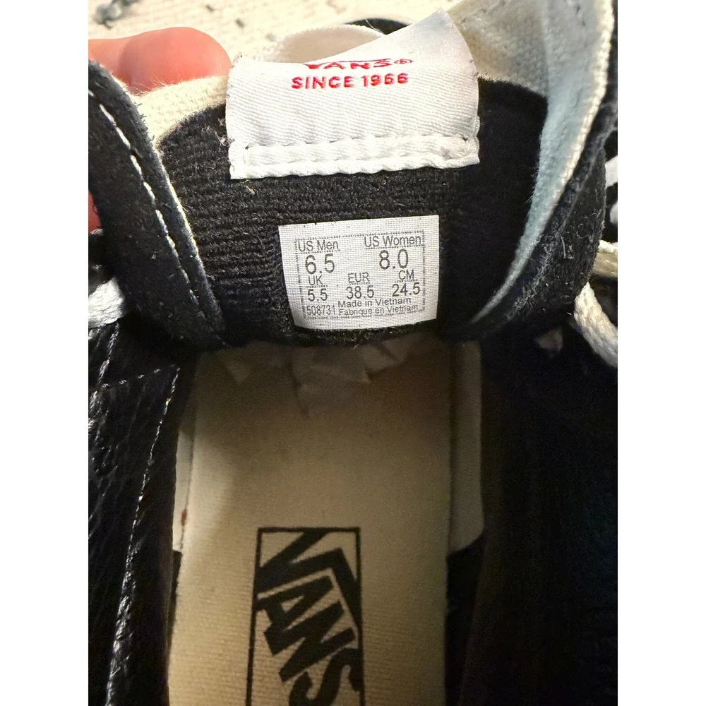 Vans Sk8-Hi High Top Sneakers Black White Skate Shoes Mens 6.5 Womens 8.0